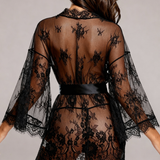 Spitzenkimono for damer - AMAYA Svart Tilbud 150€