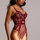 Spitzenbody med lårbånd - AUDACE Bordeaux