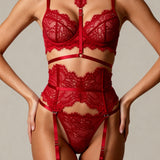 Dameundertøy-sett fem deler - MOON Rød