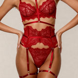 Dameundertøy-sett fem deler - MOON Rød