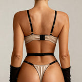 Damen Dessous Set dreiteilig - OBSESSION Schwarz Nude